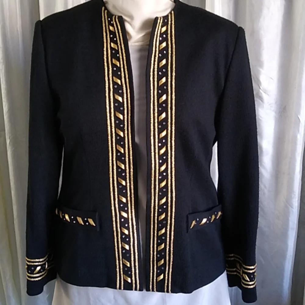 Black and Gold  women's blazer - Picture 2 of 12